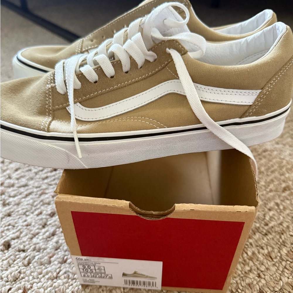 Vans Beige and White Sneakers - Picture 2 of 3